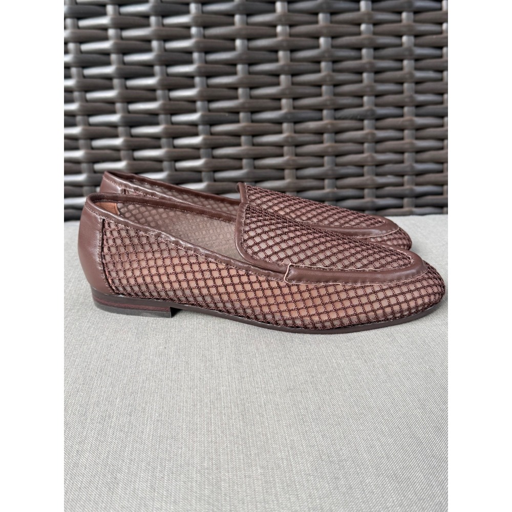 Maeve x Bibi Lou Chocolate Brown Mesh Loafers Flat Shoes Size 38 Coquette